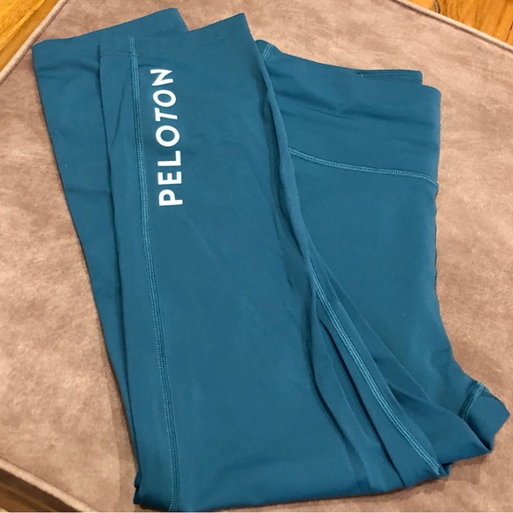 💕 PELOTON Essential Capri Leggings Teal Green‎ Large - Picture 6 of 7